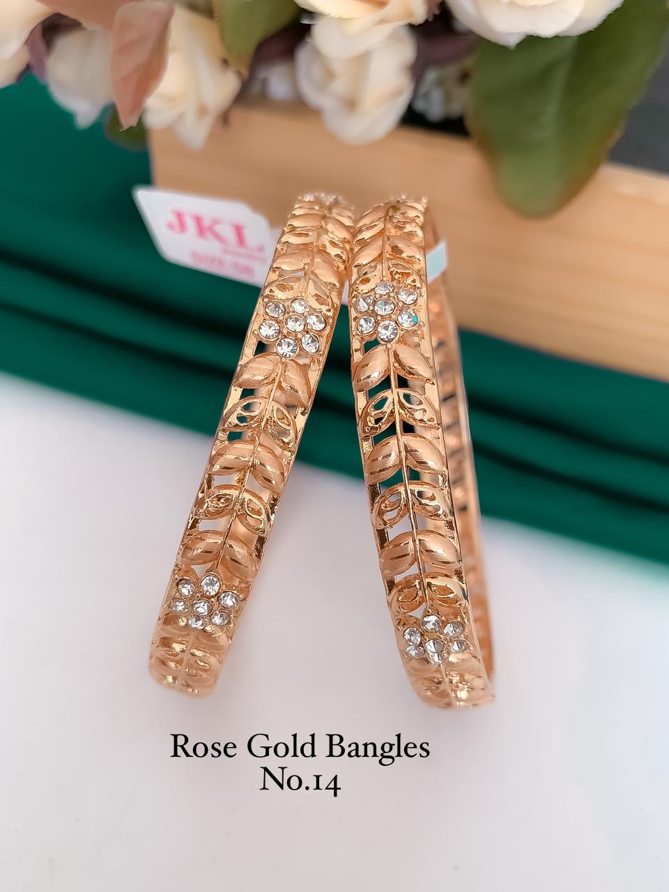 Rose Gold Fancy Designer Bangles 3 Wholesale Market In Surat
